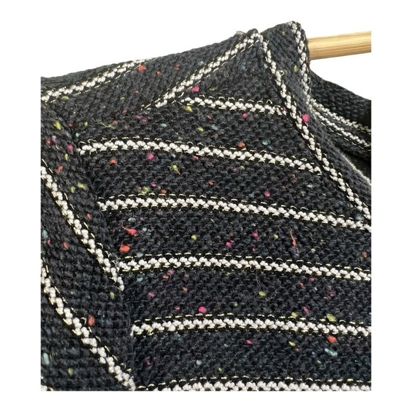 LOFT Striped Button Back Swing Dress in Navy Multi Color Specks & Metallic - Picture 10 of 15